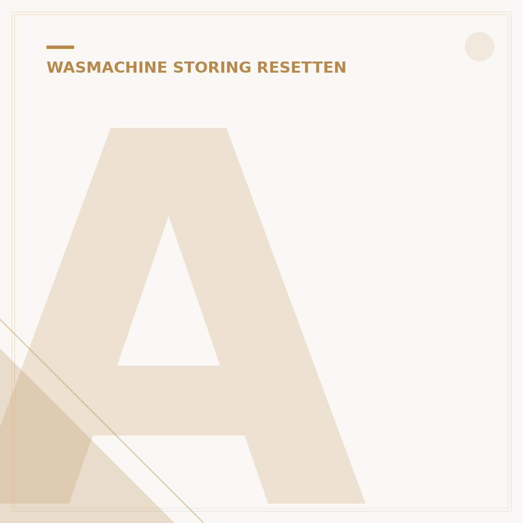 AEG Wasmachine Storing Resetten: 1 Snelle Oplossing