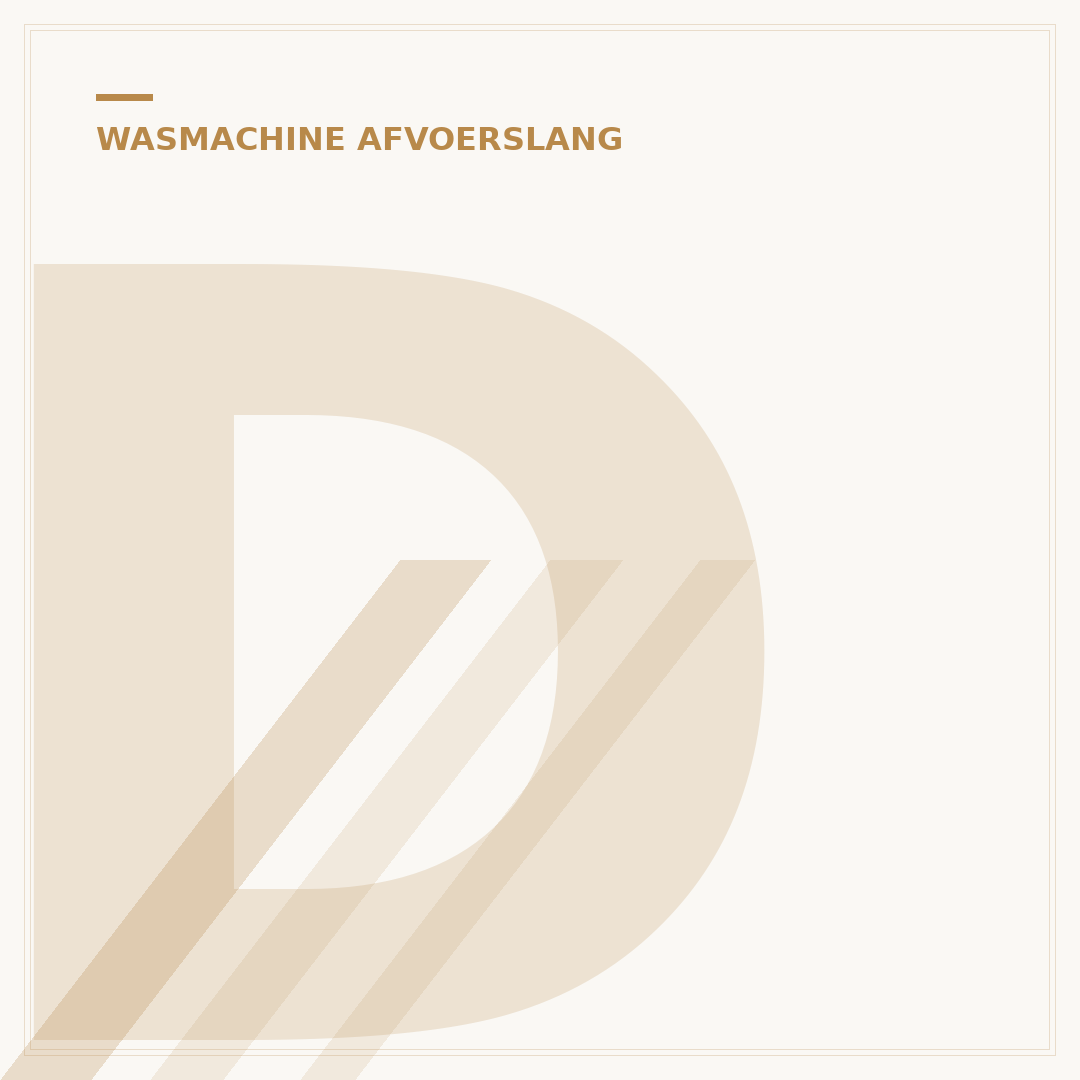 Diameter Afvoerslang Wasmachine: 4 Cruciale Keuzes
