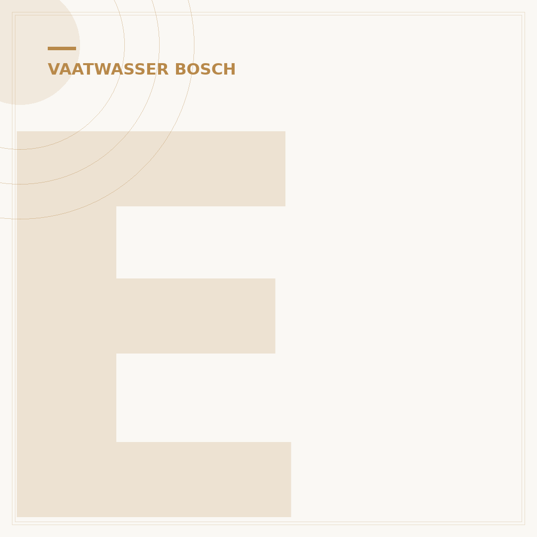 E31 Bosch Vaatwasser: Plaatsing, Plaatsingstips & Energieverbruik