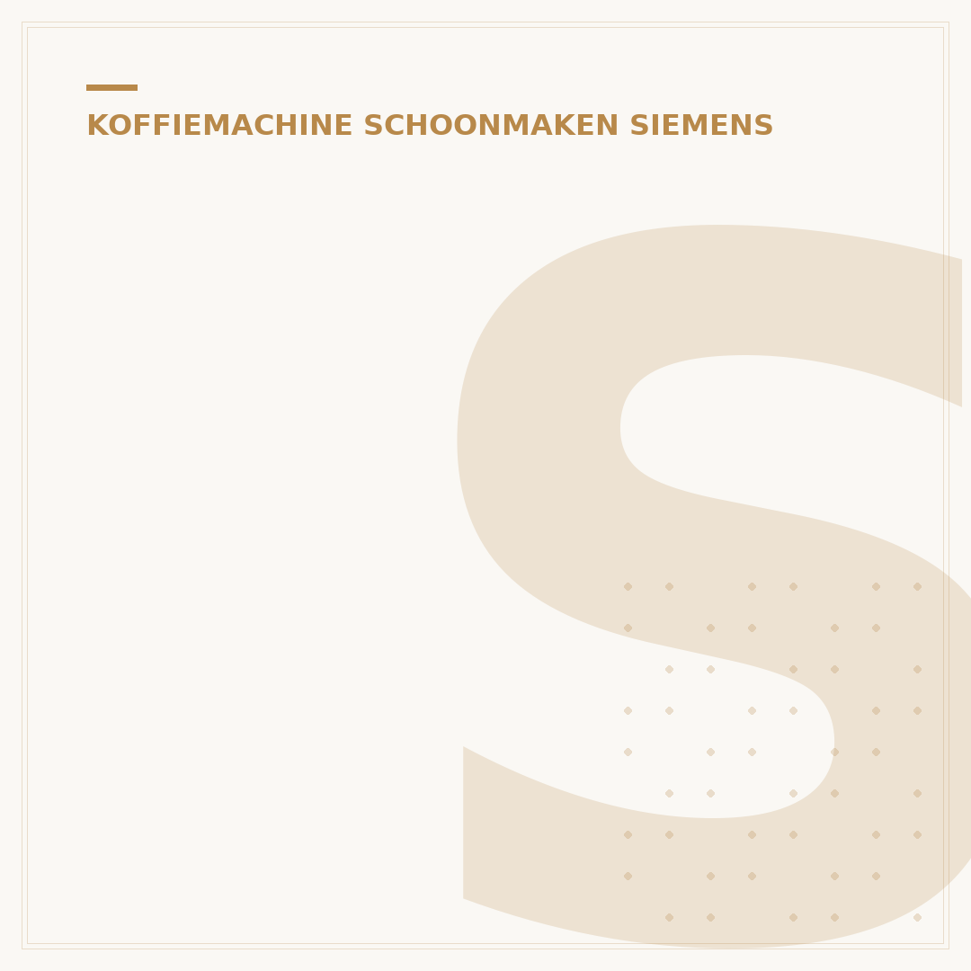 Siemens Koffiemachine Onderhoud: Tips & Tricks voor Elke Ruimte