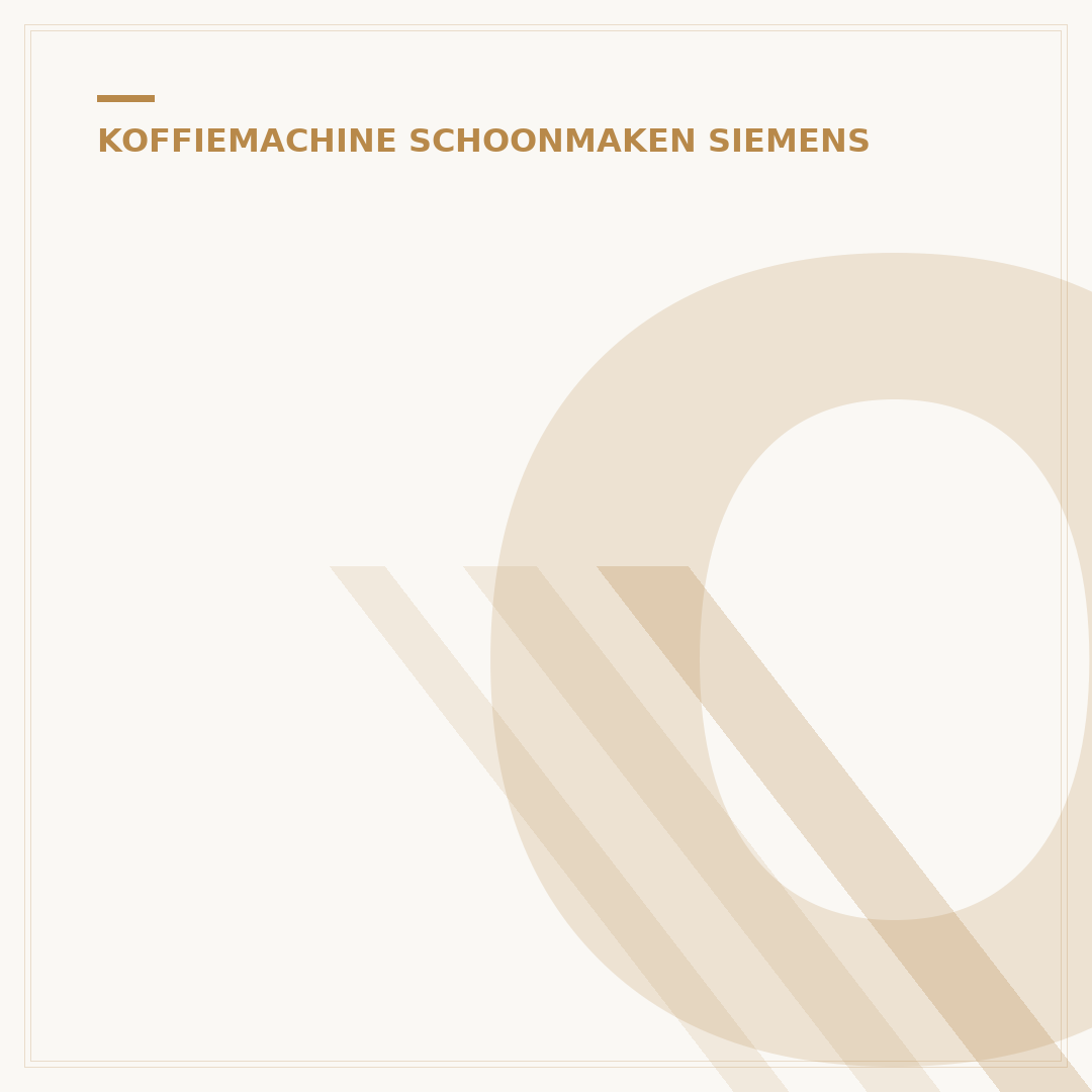 Ontkalking Siemens Koffiemachine: 5 Stappen voor Perfect Koffieplezier