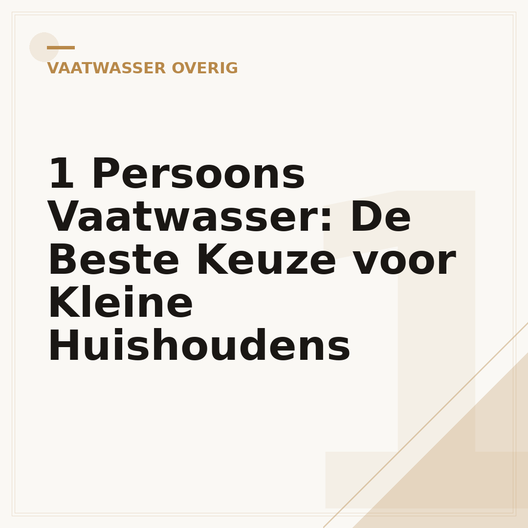 1 Persoons Vaatwasser: De Beste Keuze voor Kleine Huishoudens