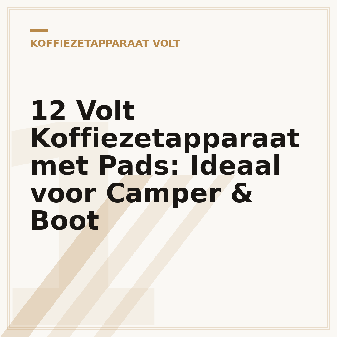 12 Volt Koffiezetapparaat met Pads: Ideaal voor Camper & Boot