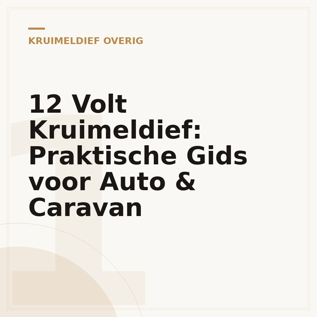 12 Volt Kruimeldief: Praktische Gids voor Auto & Caravan