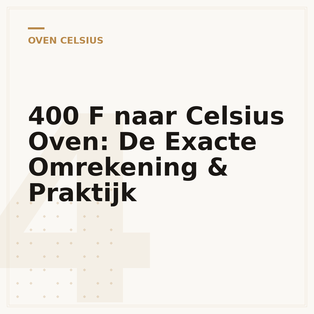 400 F naar Celsius Oven: De Exacte Omrekening & Praktijk