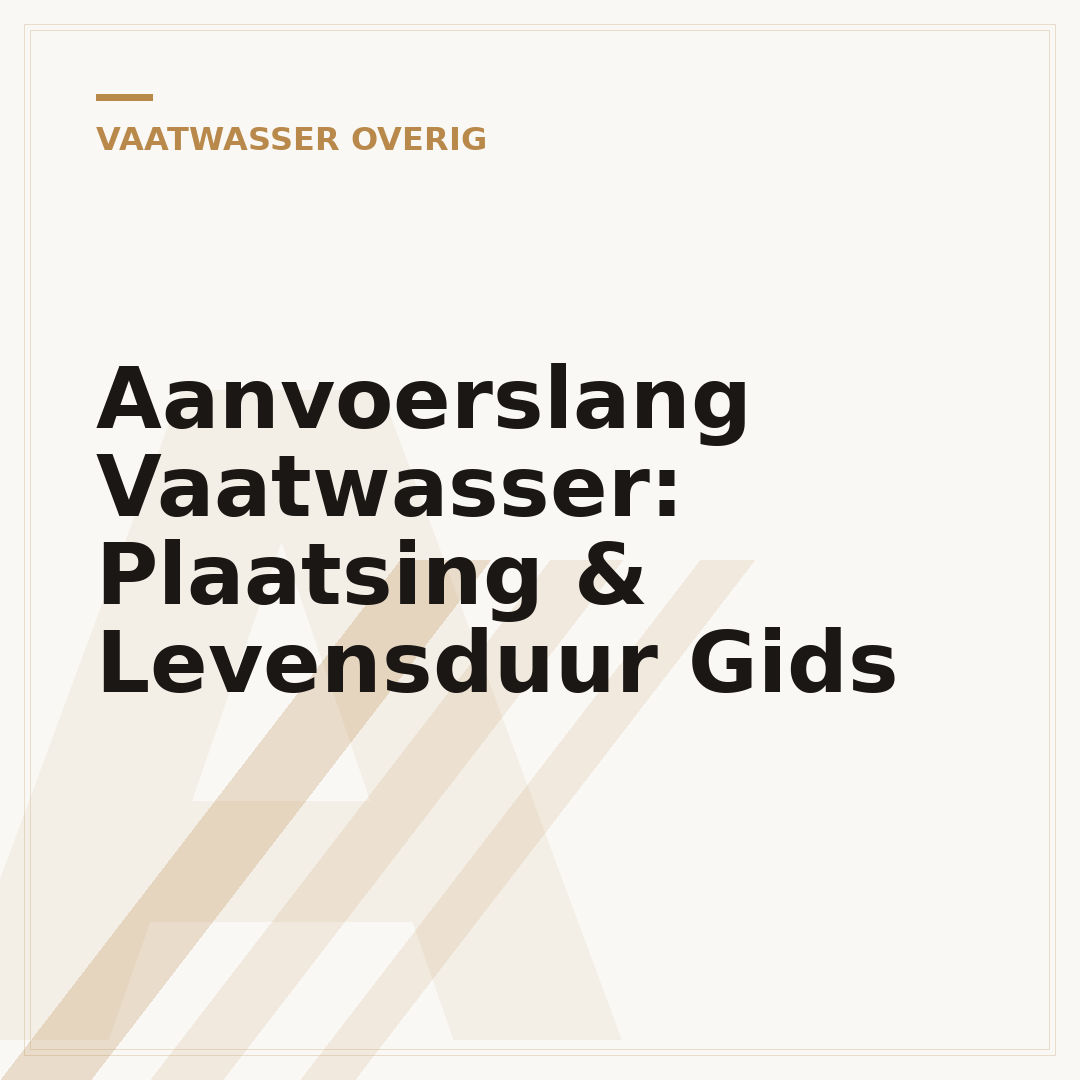 Aanvoerslang Vaatwasser: Plaatsing & Levensduur Gids
