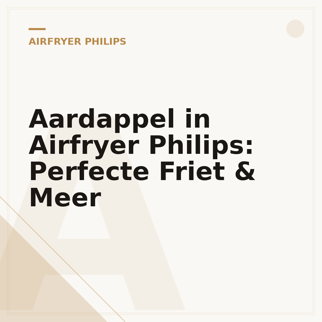 Aardappel in Airfryer Philips: Perfecte Friet & Meer