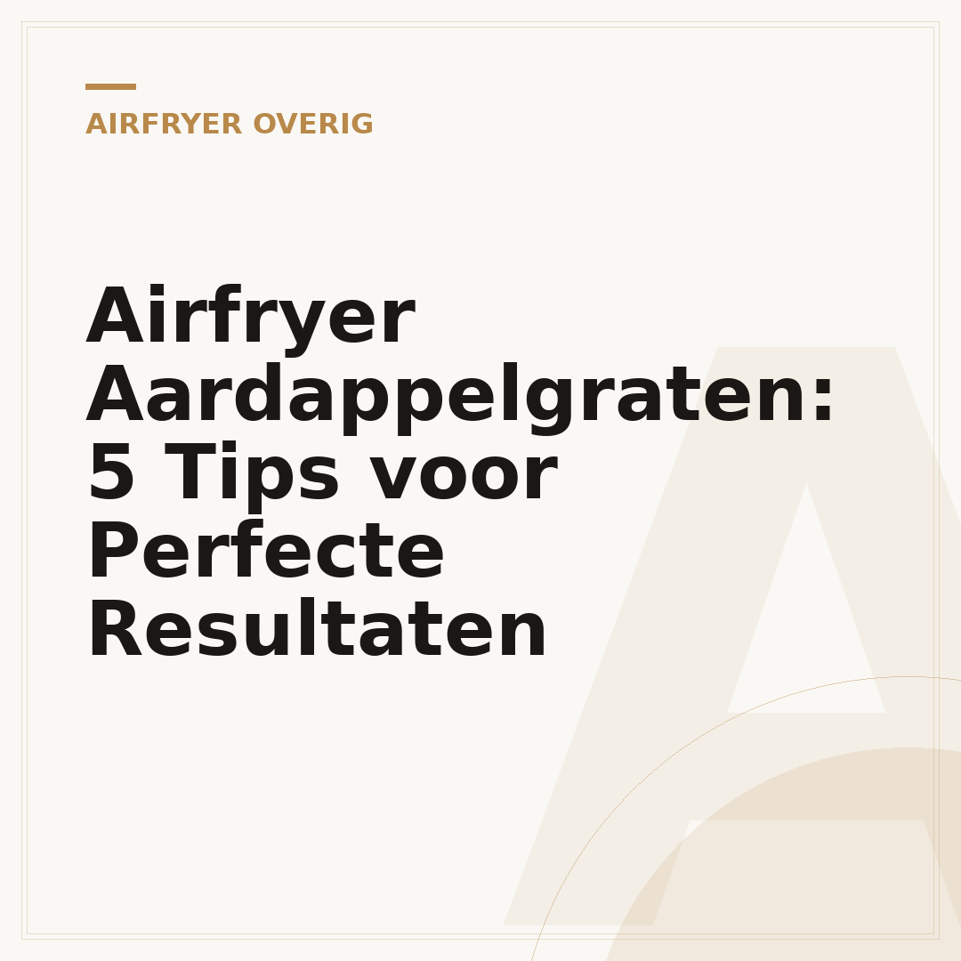 Airfryer Aardappelgraten: 5 Tips voor Perfecte Resultaten