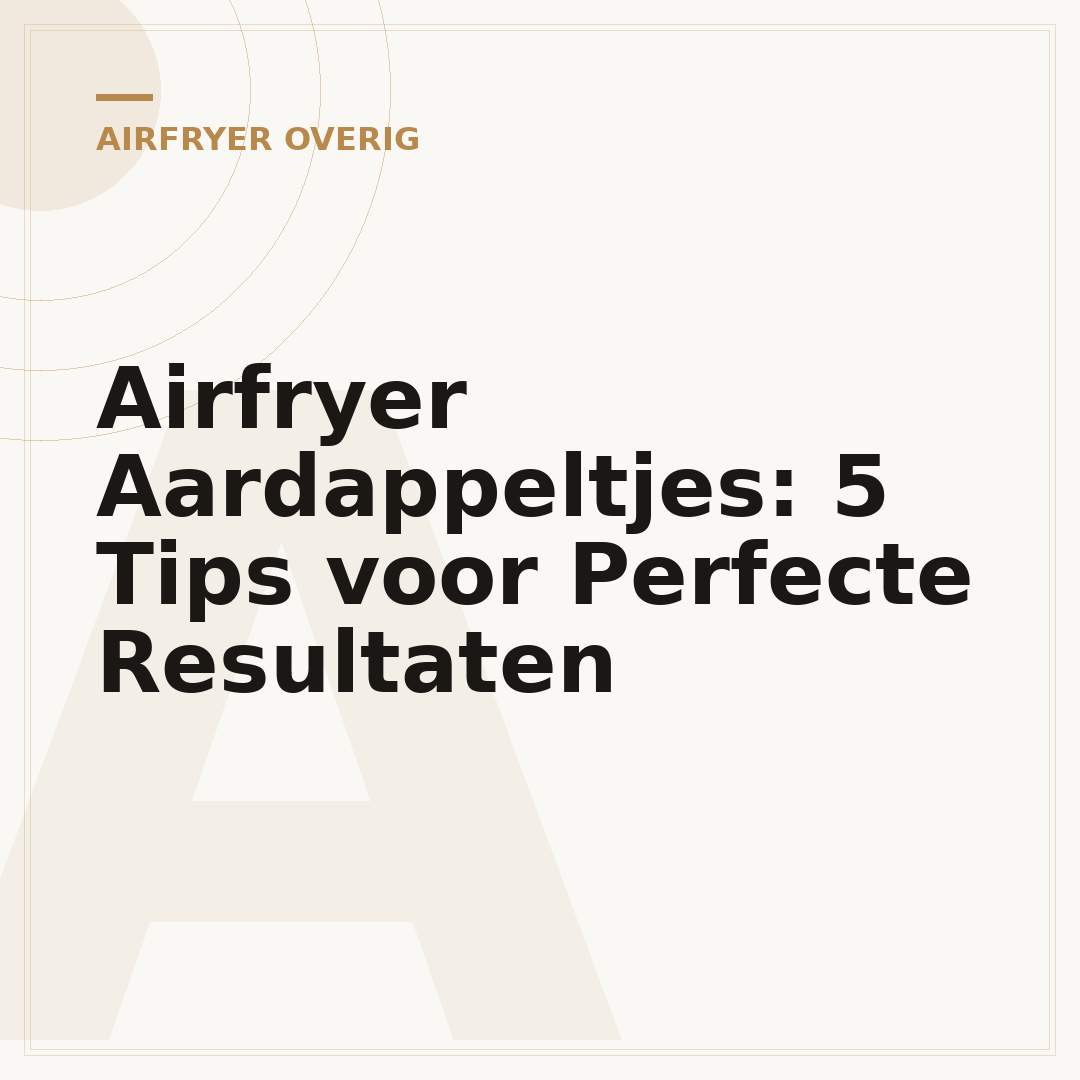 Airfryer Aardappeltjes: 5 Tips voor Perfecte Resultaten