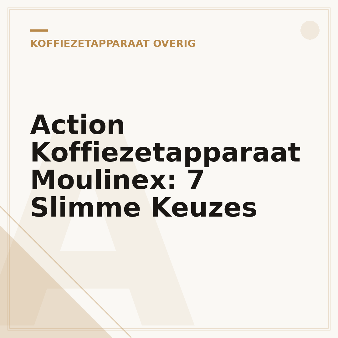 Action Koffiezetapparaat Moulinex: 7 Slimme Keuzes