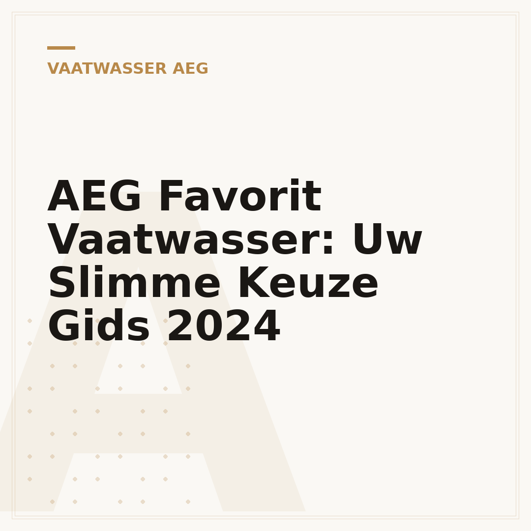 AEG Favorit Vaatwasser: Uw Slimme Keuze Gids 2024