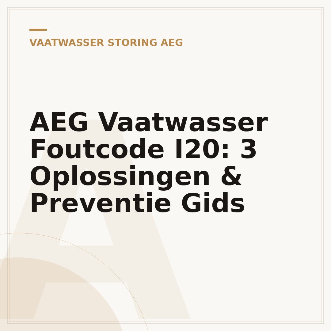 AEG Vaatwasser Foutcode I20: 3 Oplossingen & Preventie Gids