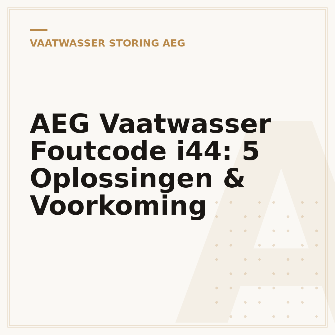 AEG Vaatwasser Foutcode i44: 5 Oplossingen & Voorkoming