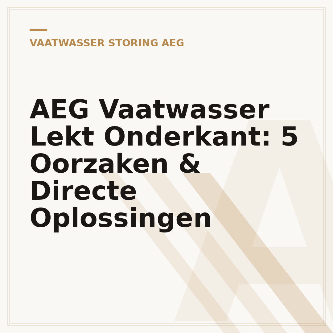 AEG Vaatwasser Lekt Onderkant: 5 Oorzaken & Directe Oplossingen