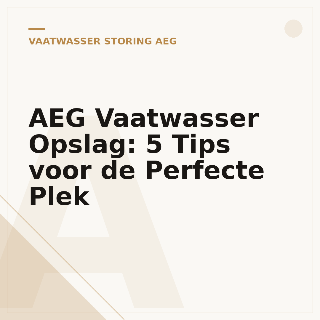 AEG Vaatwasser Opslag: 5 Tips voor de Perfecte Plek