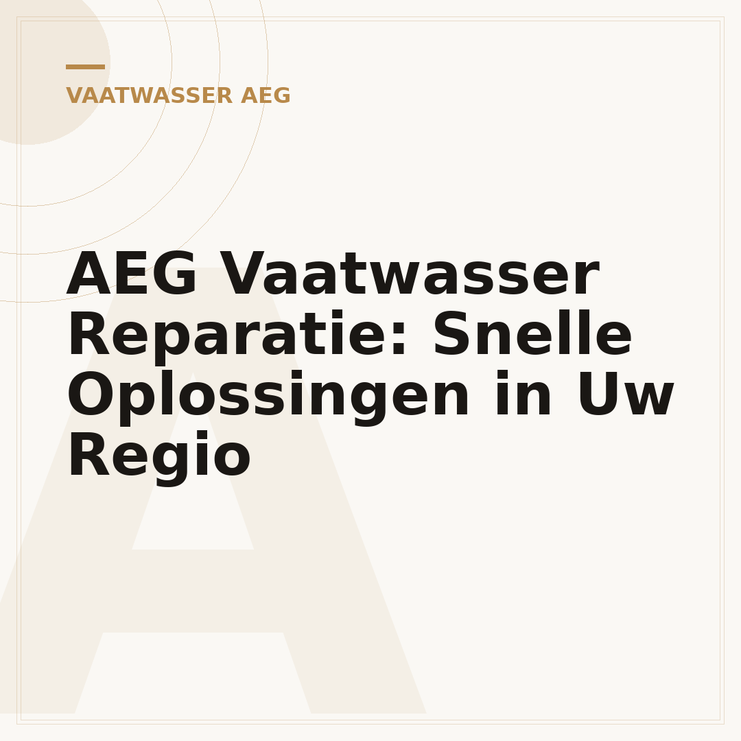 AEG Vaatwasser Reparatie: Snelle Oplossingen in Uw Regio