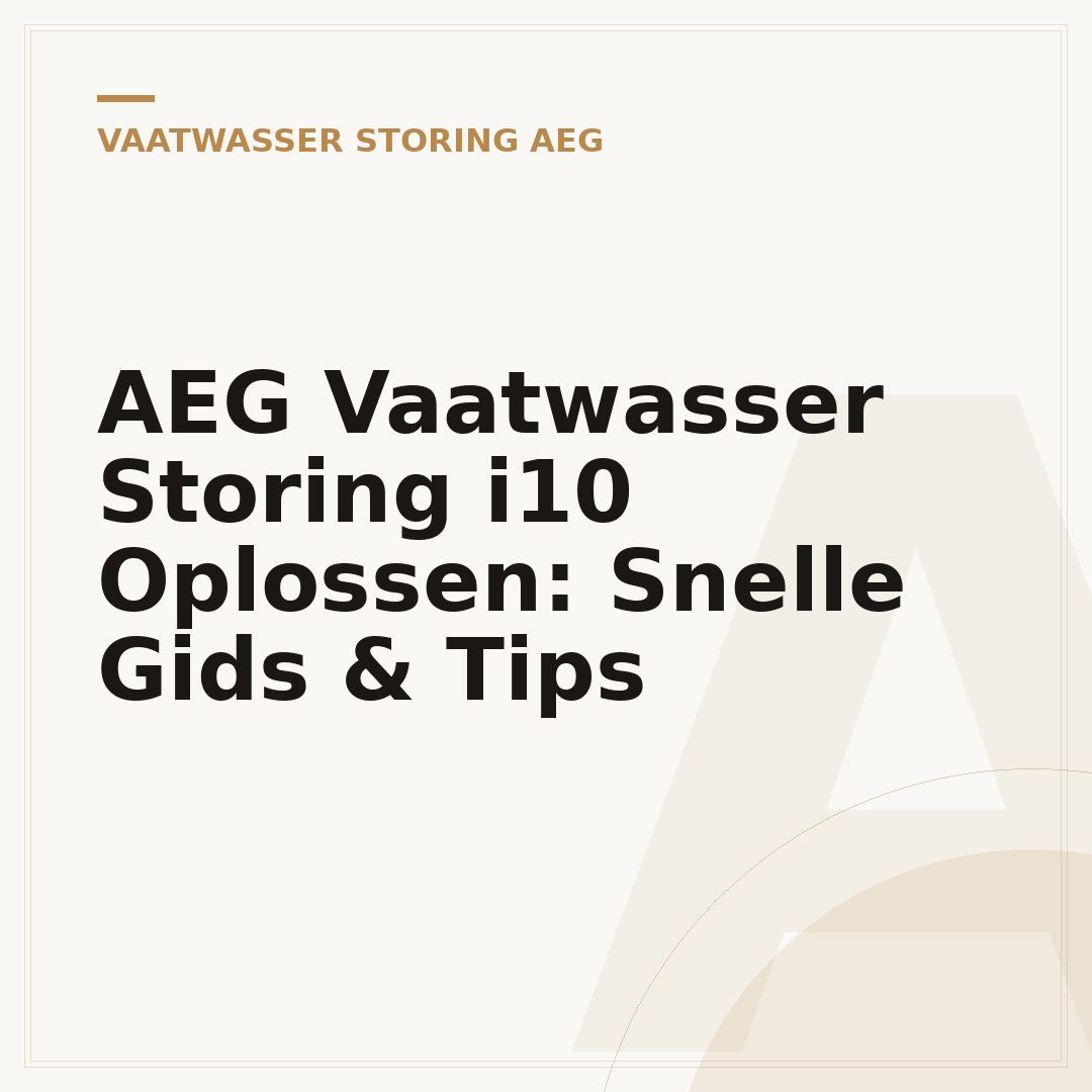 AEG Vaatwasser Storing i10 Oplossen: Snelle Gids & Tips