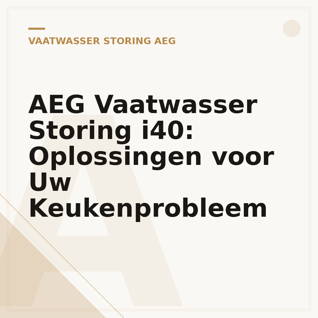 AEG Vaatwasser Storing i40: Oplossingen voor Uw Keukenprobleem