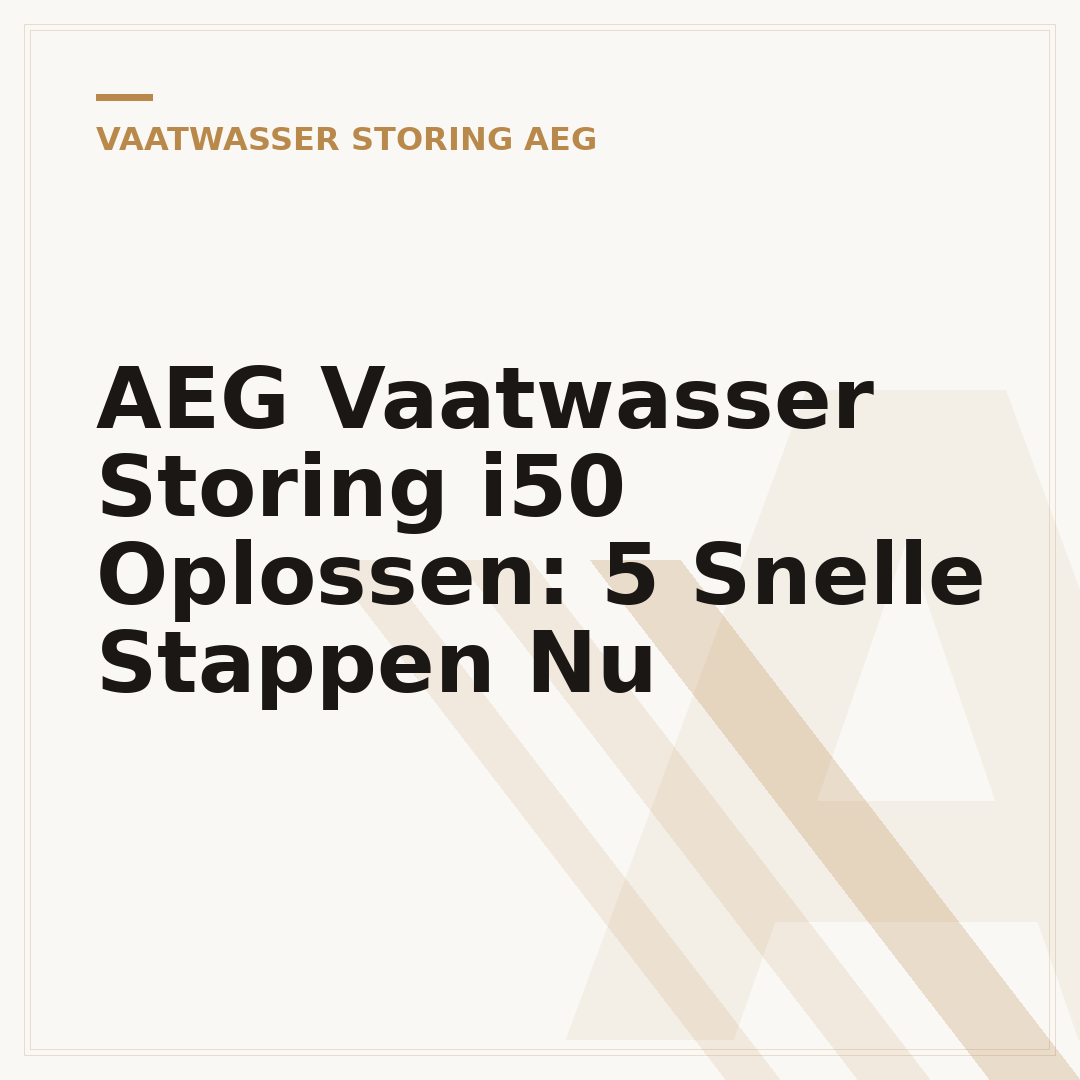AEG Vaatwasser Storing i50 Oplossen: 5 Snelle Stappen Nu