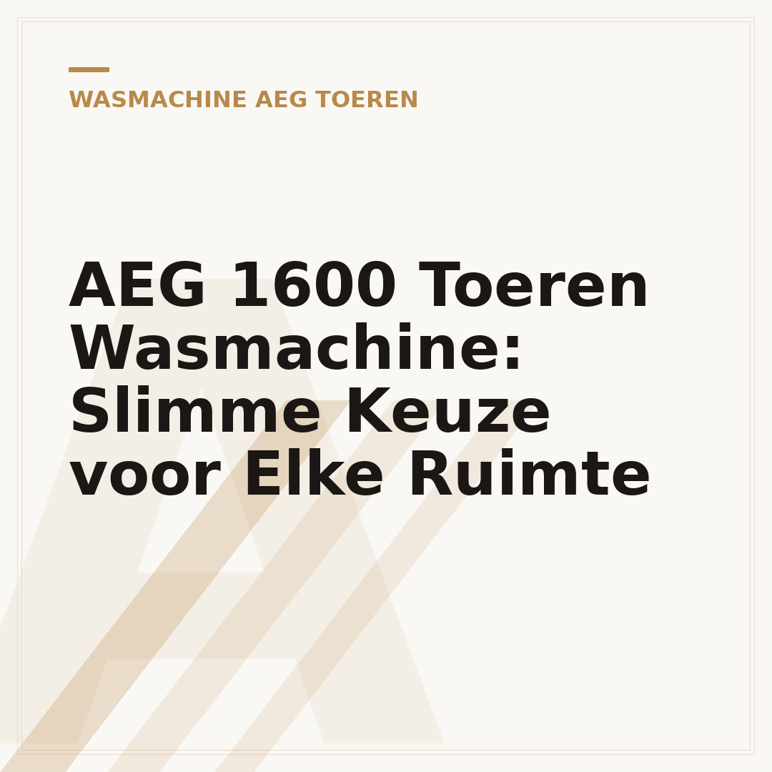 AEG 1600 Toeren Wasmachine: Slimme Keuze voor Elke Ruimte