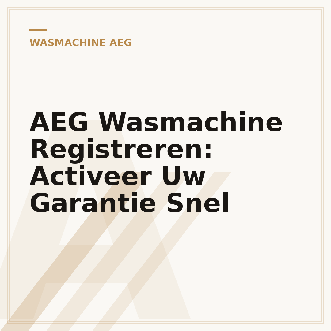 AEG Wasmachine Registreren: Activeer Uw Garantie Snel