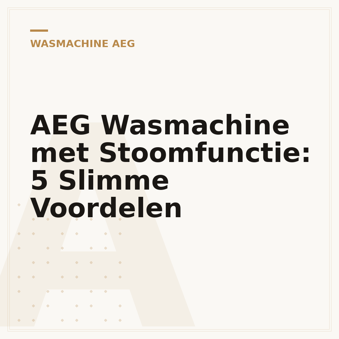 AEG Wasmachine met Stoomfunctie: 5 Slimme Voordelen