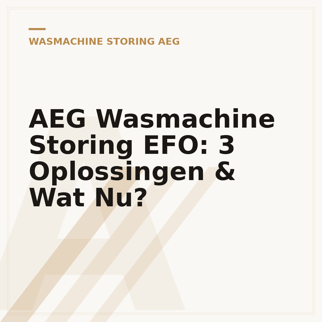 AEG Wasmachine Storing EFO: 3 Oplossingen & Wat Nu?