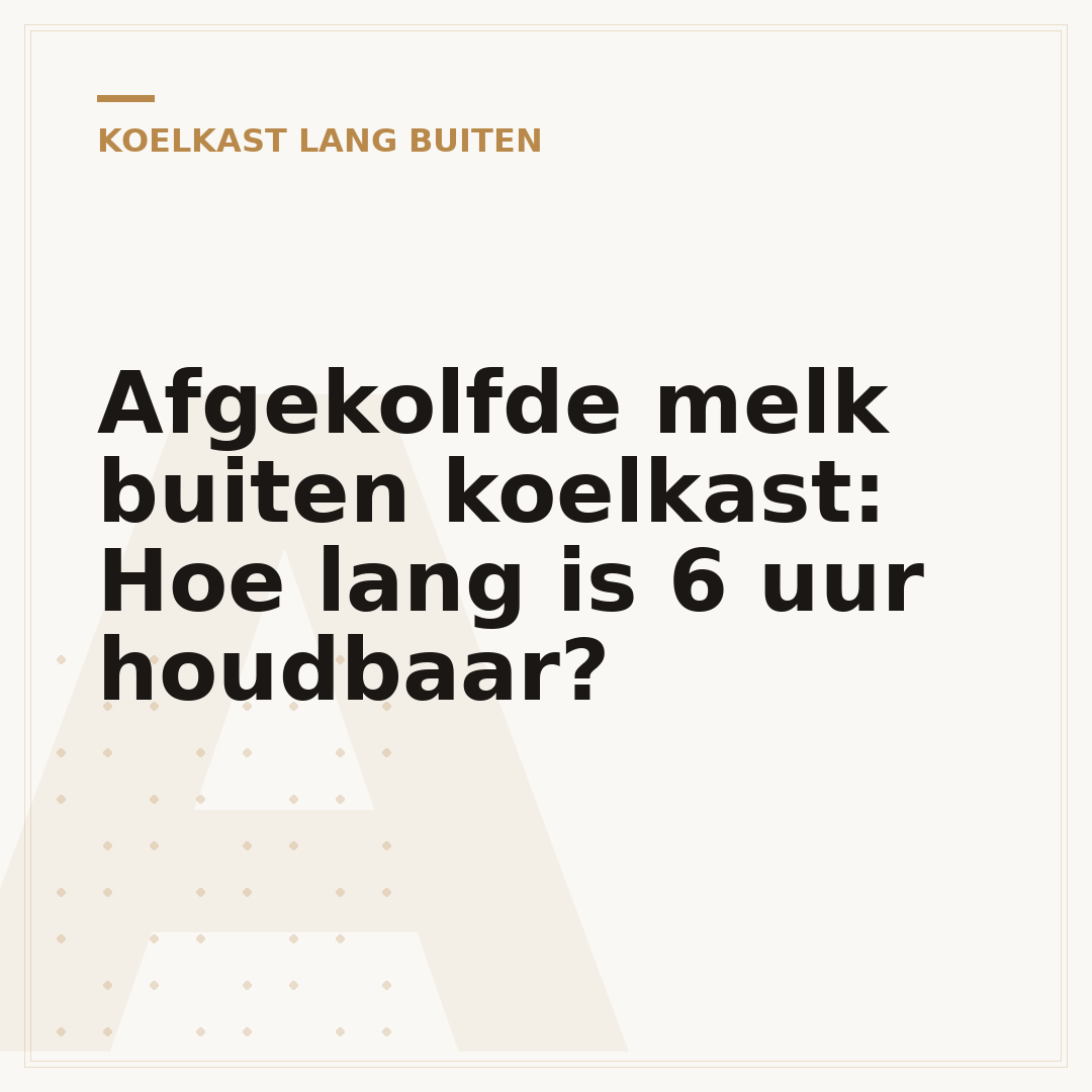 Afgekolfde melk buiten koelkast: Hoe lang is 6 uur houdbaar?
