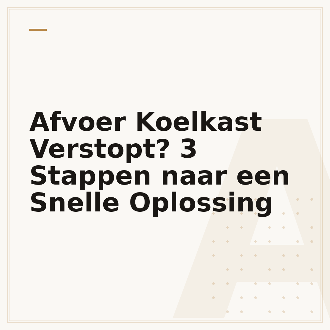 Afvoer Koelkast Verstopt? 3 Stappen naar een Snelle Oplossing