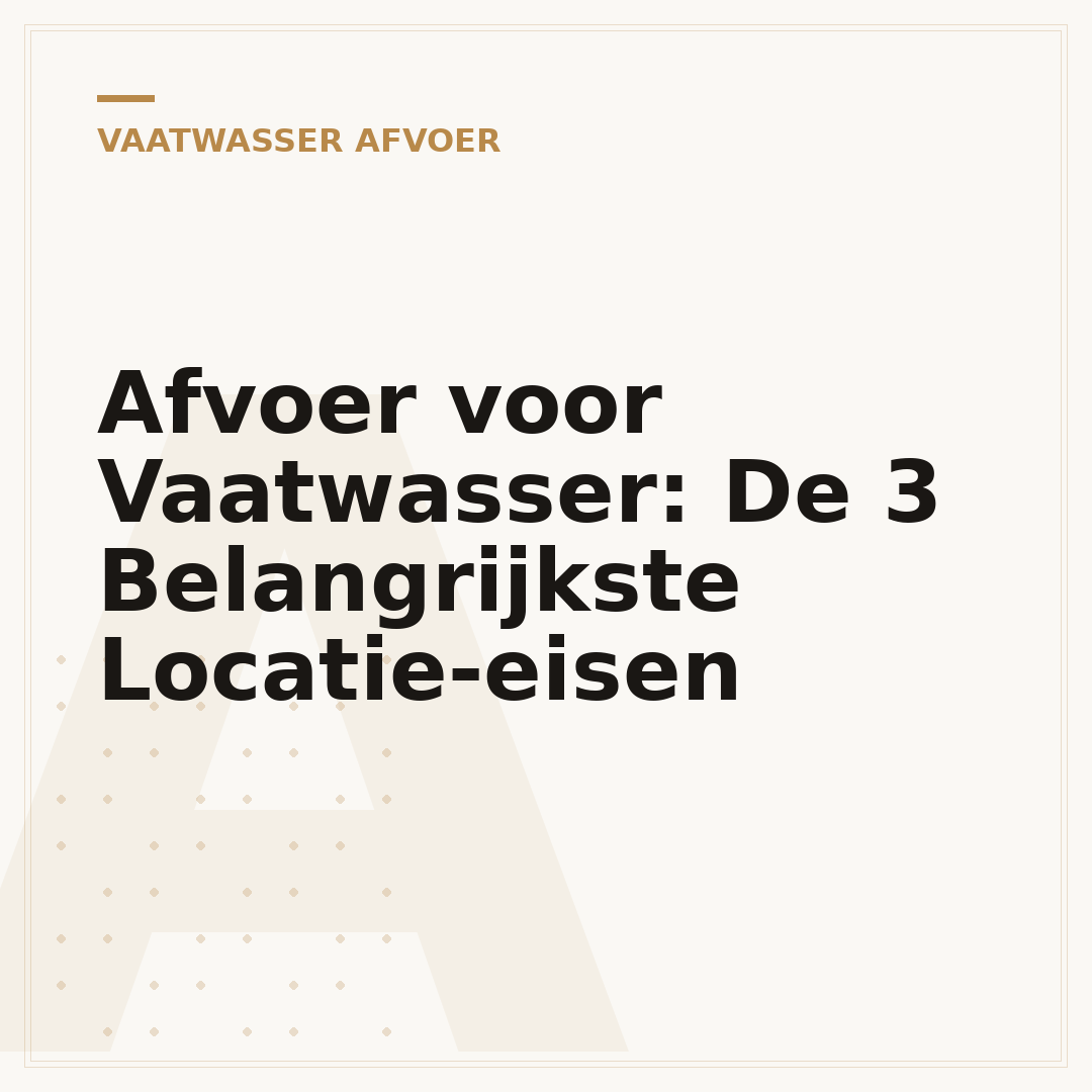Afvoer voor Vaatwasser: De 3 Belangrijkste Locatie-eisen