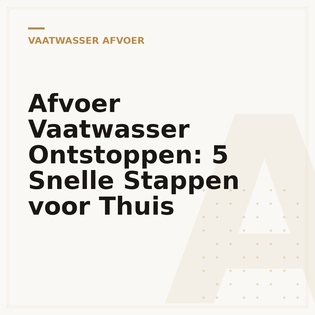 Afvoer Vaatwasser Ontstoppen: 5 Snelle Stappen voor Thuis