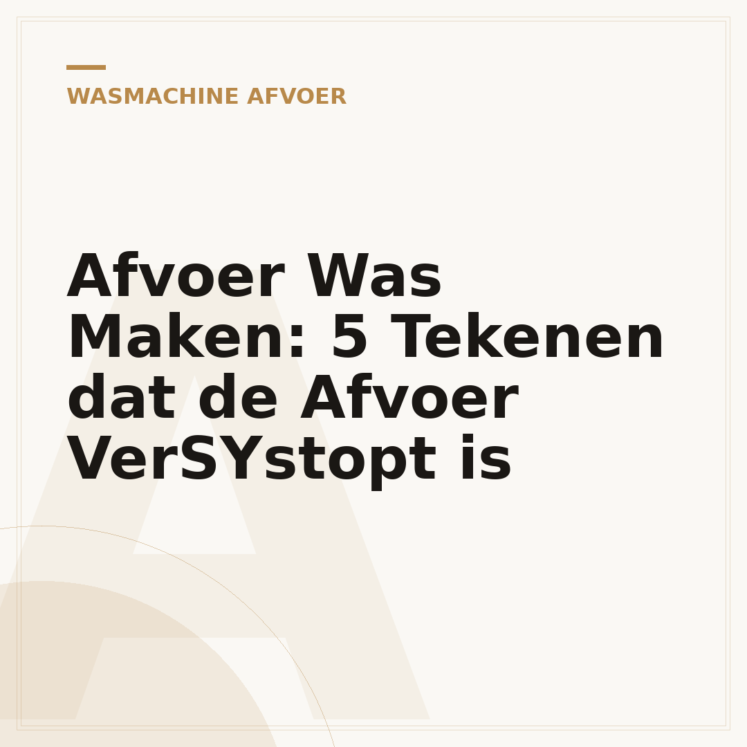 Afvoer Was Maken: 5 Tekenen dat de Afvoer VerSYstopt is
