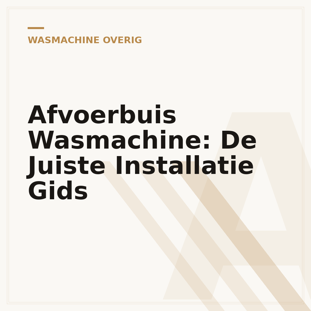 Afvoerbuis Wasmachine: De Juiste Installatie Gids