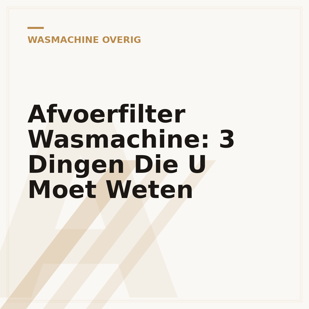 Afvoerfilter Wasmachine: 3 Dingen Die U Moet Weten