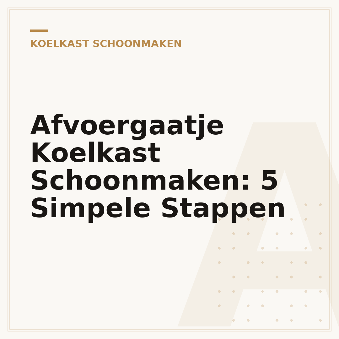 Afvoergaatje Koelkast Schoonmaken: 5 Simpele Stappen