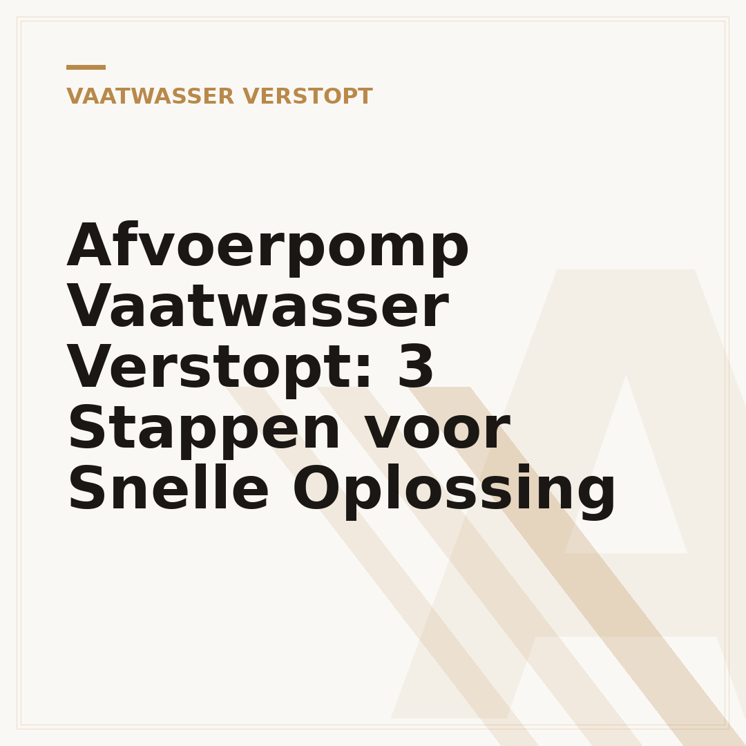 Afvoerpomp Vaatwasser Verstopt: 3 Stappen voor Snelle Oplossing