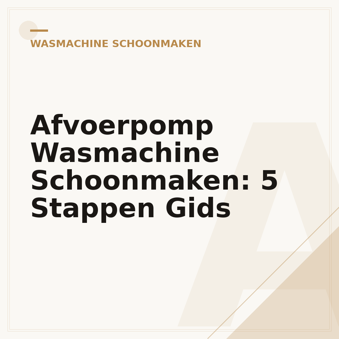 Afvoerpomp Wasmachine Schoonmaken: 5 Stappen Gids