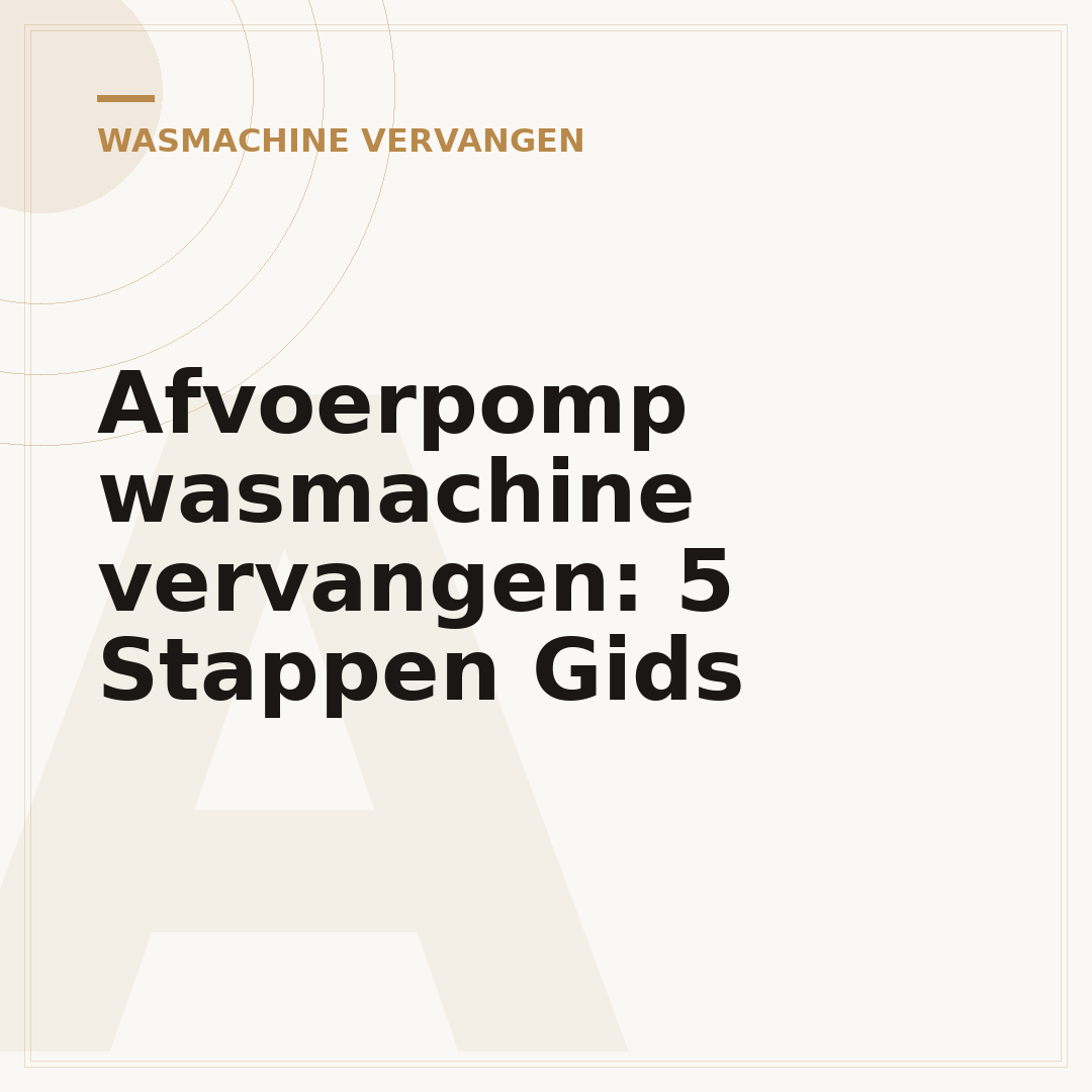 Afvoerpomp wasmachine vervangen: 5 Stappen Gids