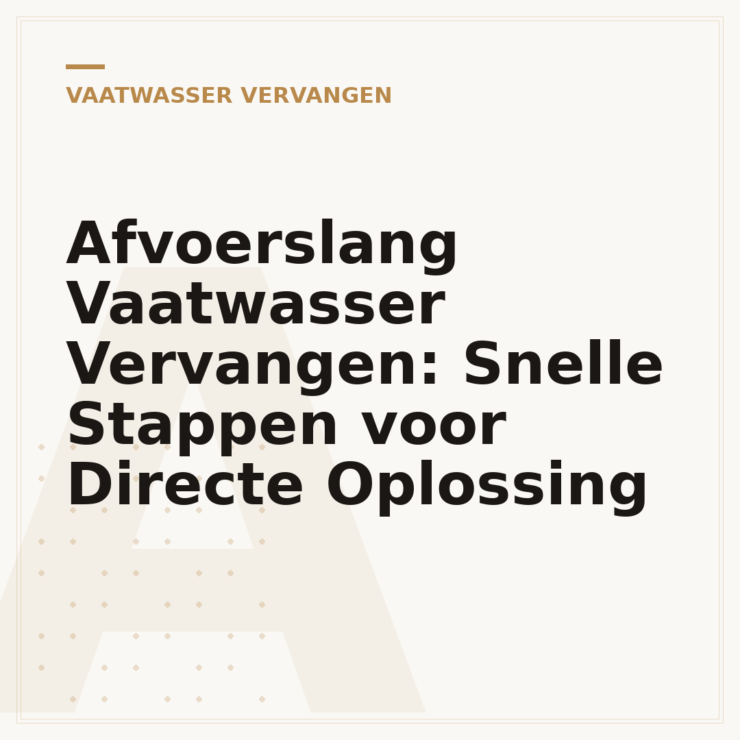Afvoerslang Vaatwasser Vervangen: Snelle Stappen voor Directe Oplossing