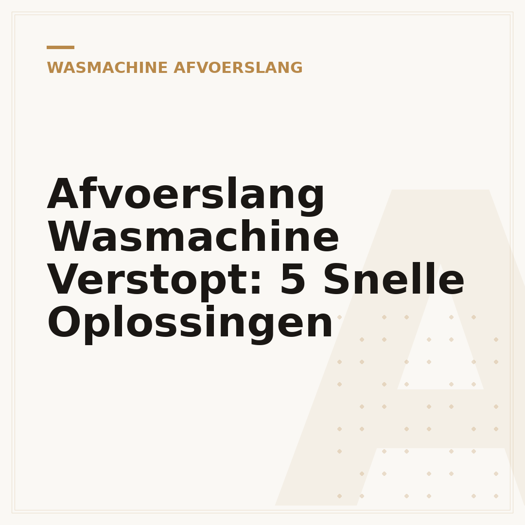 Afvoerslang Wasmachine Verstopt: 5 Snelle Oplossingen
