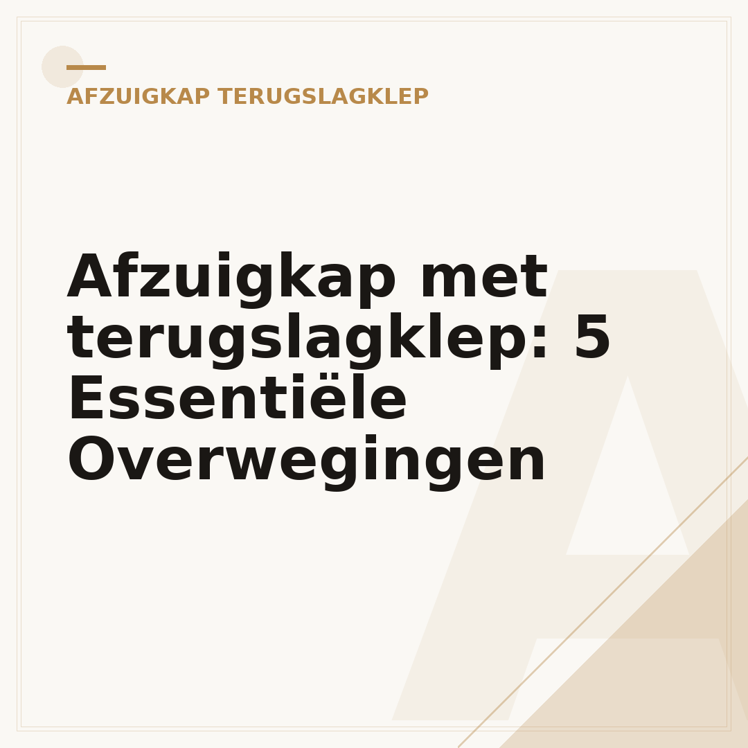 Afzuigkap met terugslagklep: 5 Essentiële Overwegingen
