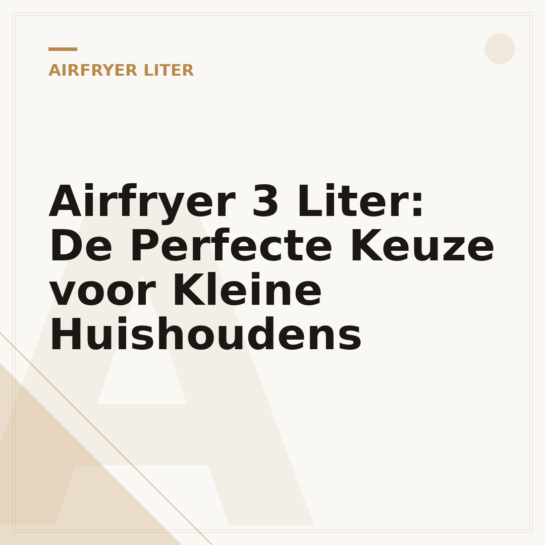 Airfryer 3 Liter: De Perfecte Keuze voor Kleine Huishoudens