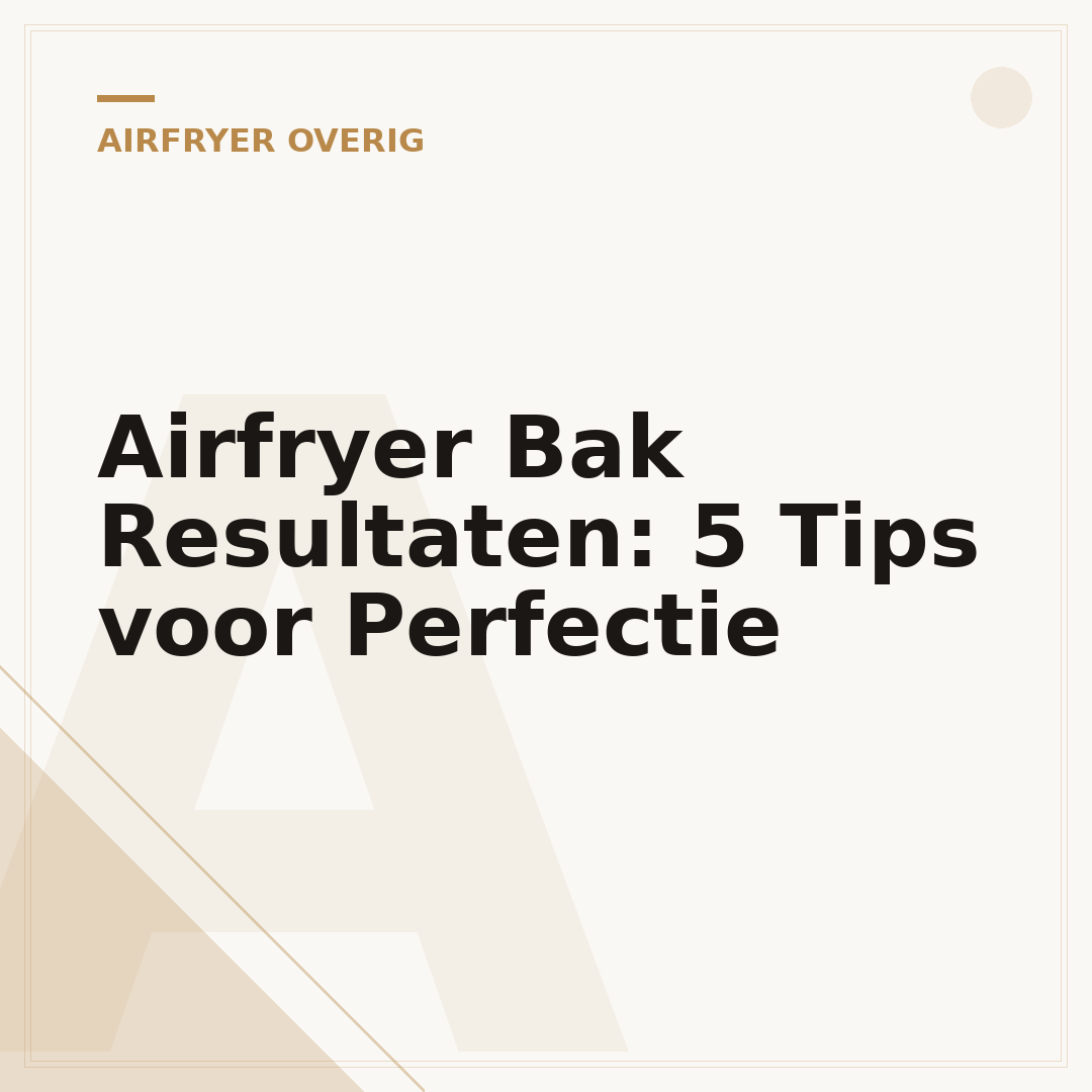 Airfryer Bak Resultaten: 5 Tips voor Perfectie
