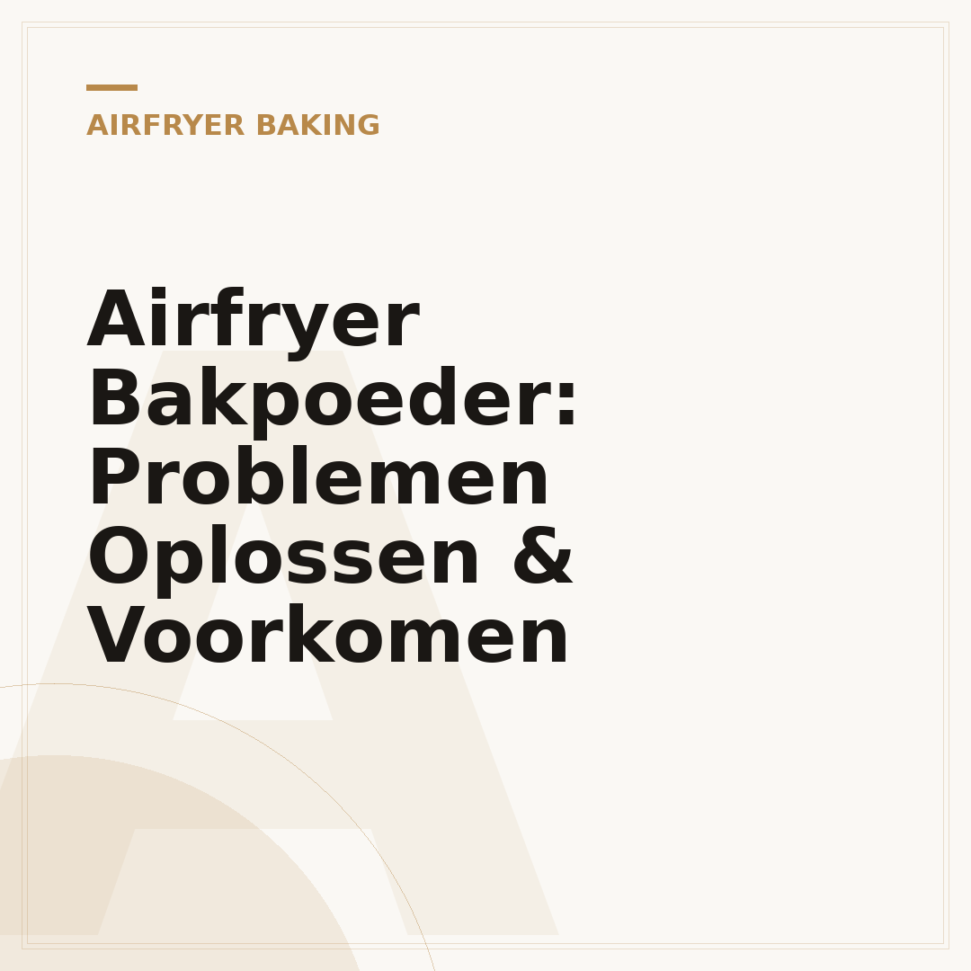 Airfryer Bakpoeder: Problemen Oplossen & Voorkomen