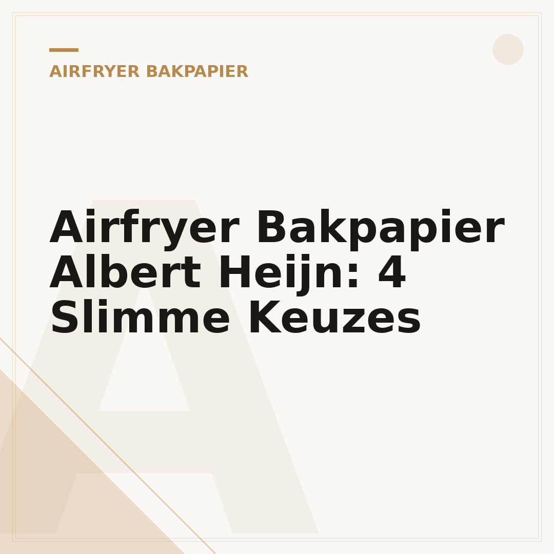 Airfryer Bakpapier Albert Heijn: 4 Slimme Keuzes