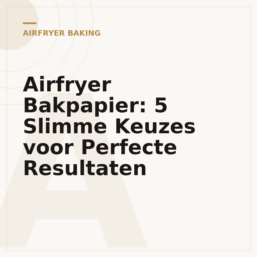 Airfryer Bakpapier: 5 Slimme Keuzes voor Perfecte Resultaten
