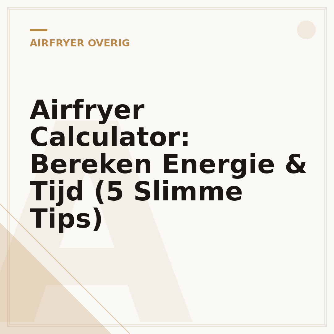 Airfryer Calculator: Bereken Energie & Tijd (5 Slimme Tips)