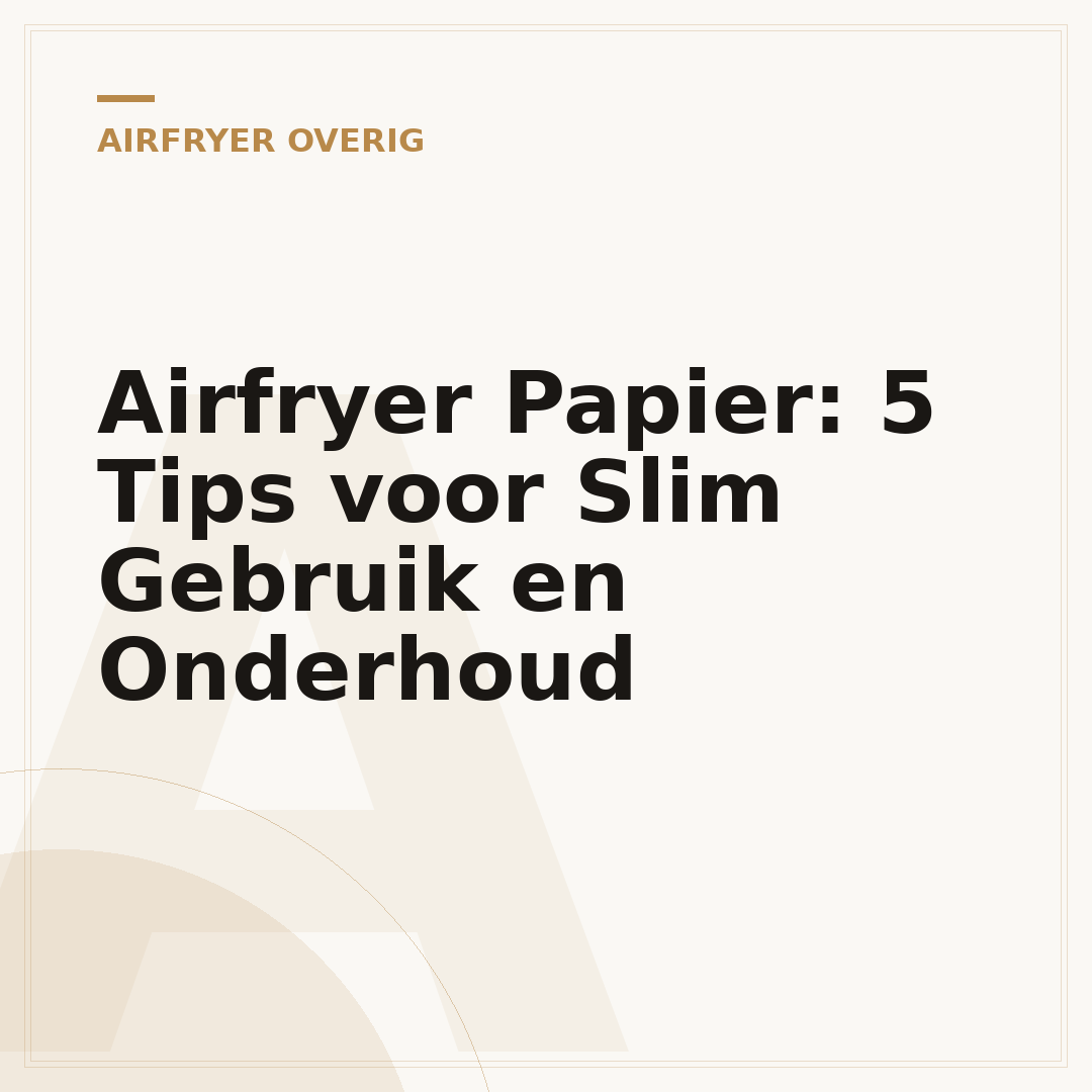 Airfryer Papier: 5 Tips voor Slim Gebruik en Onderhoud