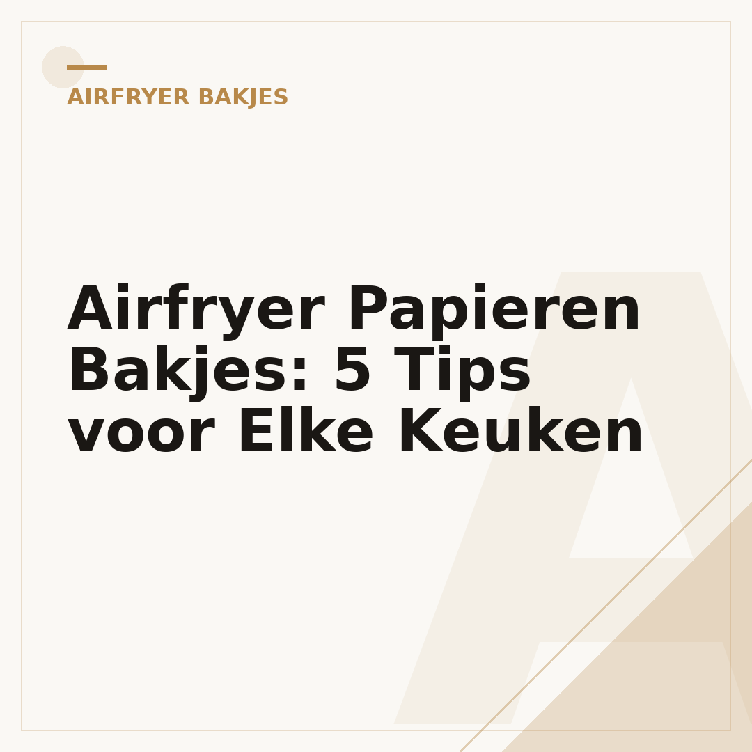 Airfryer Papieren Bakjes: 5 Tips voor Elke Keuken
