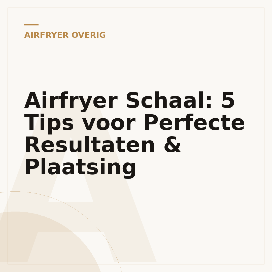 Airfryer Schaal: 5 Tips voor Perfecte Resultaten & Plaatsing